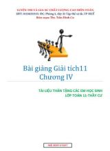 Bài giảng Giải tích 11 - Chương IV Giới hạn hàm số